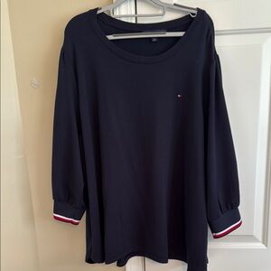 Tommy Hilfiger Navy Top with Red and White Trim